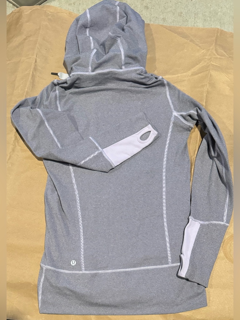 Lululemon Stride Jacket Brushed Lilac Coal Wee Stripe Size 4 Full Zip Hoodie EUC - Picture 3 of 6